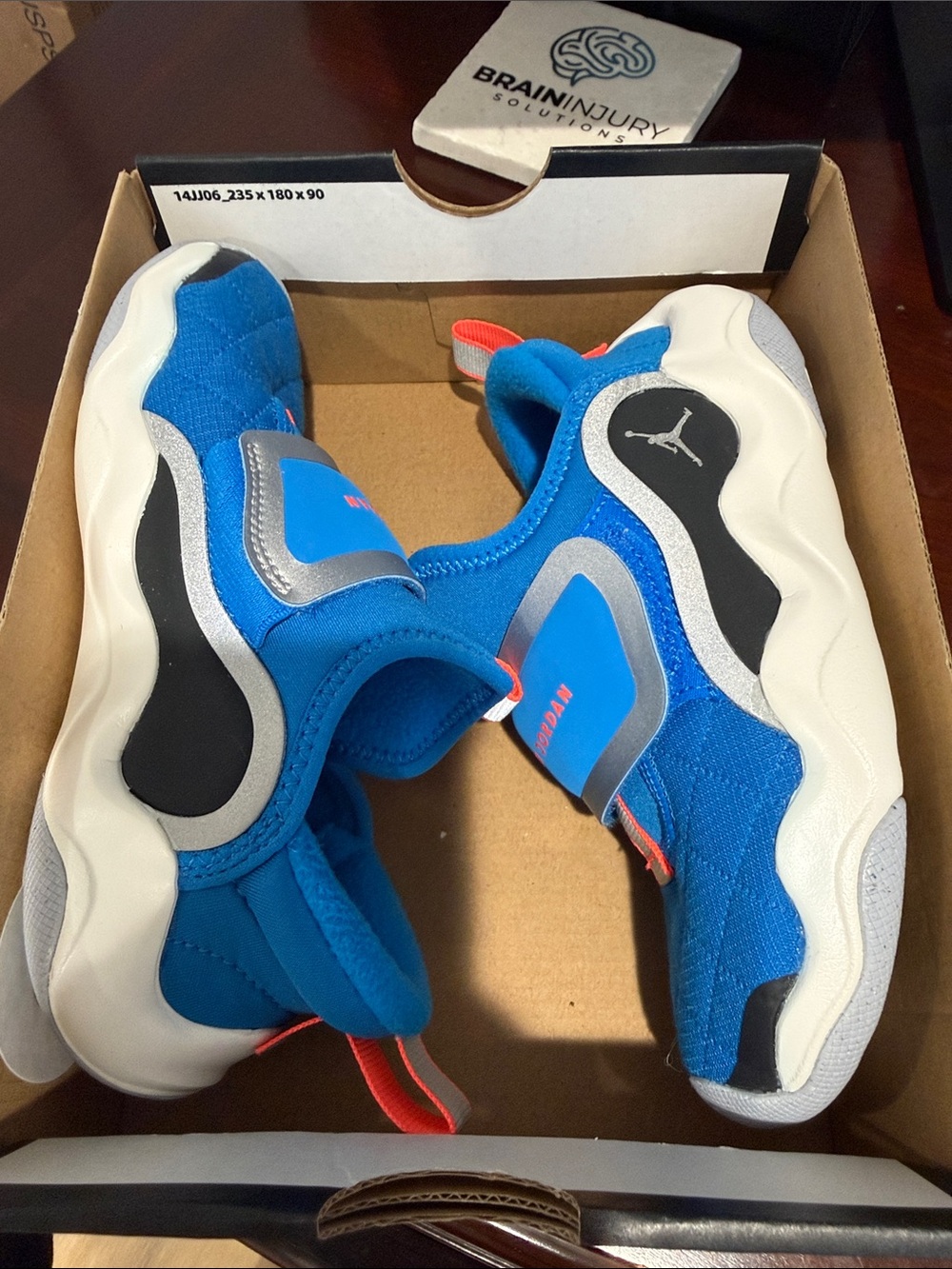 Jordan Kids Bright Blue Slip-On Sneakers with White Soles: Jordan 23/7.2 easy on